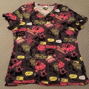 Wonder Woman Scrub Top size Large